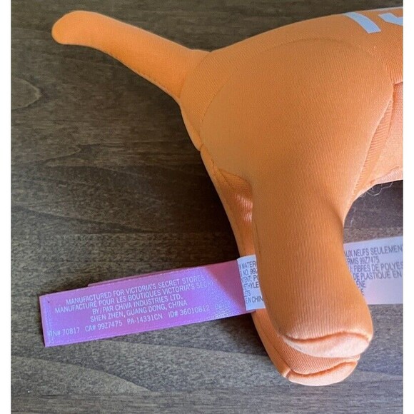 Victoria's‎ Secret Pink Mini Plush Dog Logo Stuffed Collectible 1986 Orange 2012 - Picture 11 of 12
